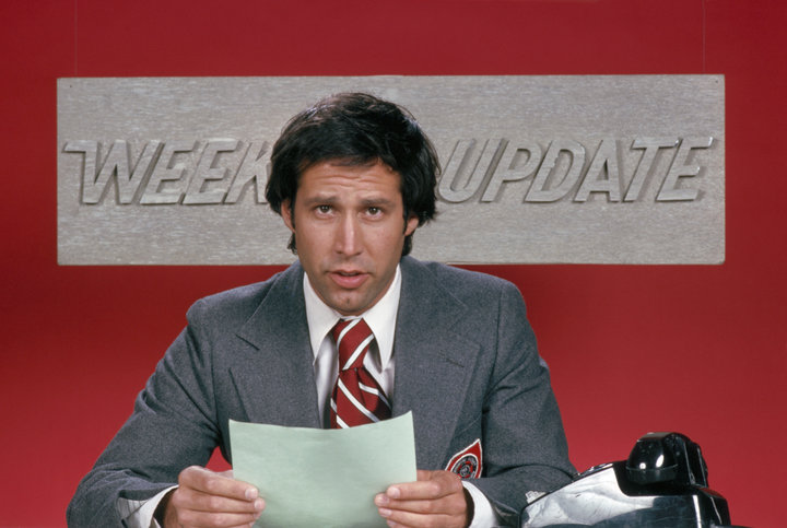 Chevy Chase hosts the "Weekend Update" segment on "SNL" years ago. Chase expressed in a recent interview that he doesn't find